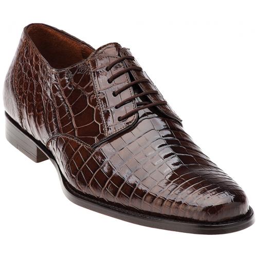 Belvedere "Gino" Brown All-Over Genuine Nile Crocodile Shoes # F17